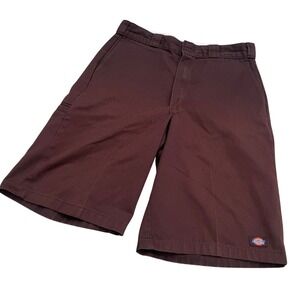 Vintage Baggy Dickies Brown Work Shorts Skater Khaki Tan Size 34 Y2K